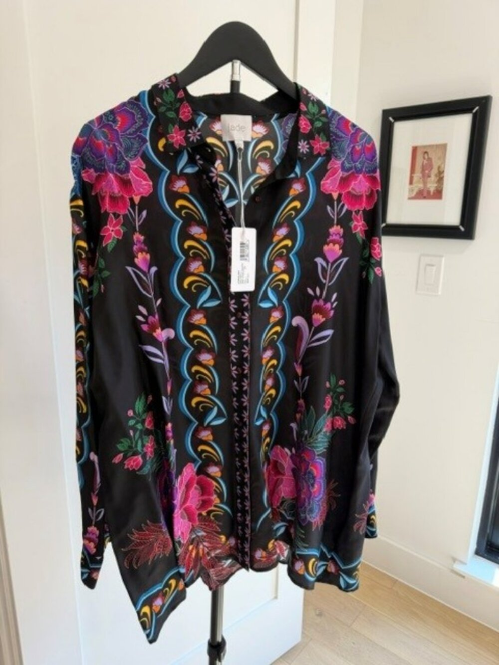 Women's Johnny Was (Jade) Rosalynda Button Down Shirt - Etta's Garden - Size L